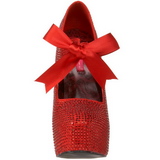 Rood Strass 14,5 cm Burlesque TEEZE-04R Hoge Pumps Schoenen Plateau