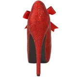 Rood Strass 14,5 cm Burlesque TEEZE-04R Hoge Pumps Schoenen Plateau