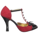 Rood Suede 10 cm SMITTEN-10 Rockabilly pumps met hoge hakken