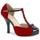 Rood Suede 11,5 cm PINUP-02 grote maten pumps schoenen