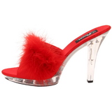 Rood Transparant 13 cm Fabulicious LIP-101-8 Plateau Hoge Mules