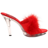 Rood Transparant 13 cm Fabulicious LIP-101-8 Plateau Hoge Mules