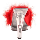 Rood Transparant 13 cm Fabulicious LIP-101-8 Plateau Hoge Mules