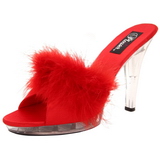 Rood Transparant 13 cm Fabulicious LIP-101-8 Plateau Hoge Mules