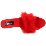 Rood Transparant 13 cm Fabulicious LIP-101-8 Plateau Hoge Mules