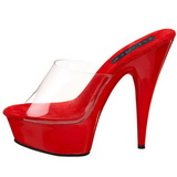 Rood Transparant 15,5 cm DELIGHT-601 Plateau Hoge Mules