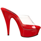 Rood Transparant 15,5 cm DELIGHT-601 Plateau Hoge Mules