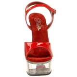 Rood Transparant 15 cm CAPTIVA-609 Plateau Hoge Hakken