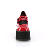 Rood Vegan 11,5 cm DemoniaCult KERA-08 gothic mary jane pumps met plateau