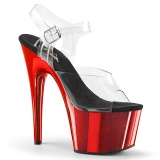 Rood chrome plateau 18 cm Pleaser ADORE-708 pole dance schoenen met hoge hakken