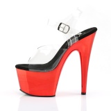 Rood chrome plateau 18 cm Pleaser ADORE-708 pole dance schoenen met hoge hakken