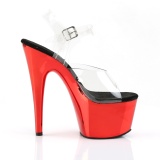 Rood chrome plateau 18 cm Pleaser ADORE-708 pole dance schoenen met hoge hakken