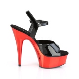 Rood chroom plateau 15 cm DELIGHT-609 pleaser hoge hakken