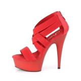 Rood elastische band 15 cm DELIGHT-669 pleaser schoenen met hak