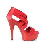 Rood elastische band 15 cm DELIGHT-669 pleaser schoenen met hak