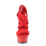 Rood elastische band 15 cm DELIGHT-669 pleaser schoenen met hak