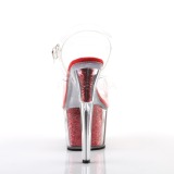 Rood glitter 18 cm Pleaser ADORE-708G paaldans schoenen met hoge hakken