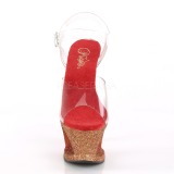 Rood glitter 18 cm Pleaser MOON-708OMBRE paaldans schoenen met hoge hakken
