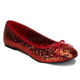 Rood glitter STAR-16G dames ballerinas schoenen