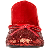 Rood glitter STAR-16G dames ballerinas schoenen