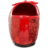 Rood glitter STAR-16G dames ballerinas schoenen