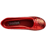 Rood glitter STAR-16G dames ballerinas schoenen