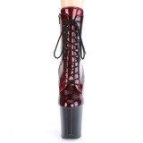 Rood slangenpatroon 20 cm FLAMINGO-1020SP exotic hakken - pole dance enkellaarzen