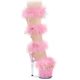 Rose 18 cm ADORE-727F exotic pole dance high heel sandals with feathers