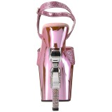 Rose 18 cm Pleaser REVOLVER-709G High Heels Chrome Platform