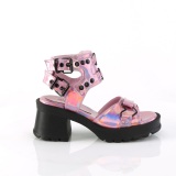 Rose 7 cm DemoniaCult BRATTY-07 chunky heel platform sandals