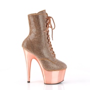 Rose Goud strass steentjes 18 cm ADORE-1020CHRS plateau boots hoge hakken