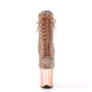 Rose Goud strass steentjes 20 cm FLAMINGO-1020CHRS plateau boots hoge hakken