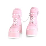 Rose Vegan 9 cm ASHES-57 lolita ankle boots platform block heels
