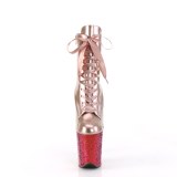 Rose gold 20 cm FLAMINGO-1020HG glitter exotic hakken - pole dance enkellaarsjes