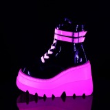 Rose neon 11,5 cm SHAKER-52 cyberpunk platform ankle boots