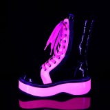 Rose neon 5 cm EMILY-350 cyberpunk platform ankle boots