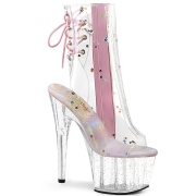 Rose transparent 18 cm ADORE-1018C-2 Exotic stripper ankle boots