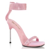 Roze 11,5 cm CHIC-40 enkelband naaldhak sandalen metalen stilettohak