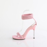 Roze 11,5 cm CHIC-40 enkelband naaldhak sandalen metalen stilettohak