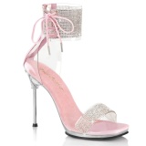 Roze 11,5 cm CHIC-47 enkelband naaldhak sandalen metalen stilettohak