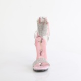 Roze 11,5 cm CHIC-47 enkelband naaldhak sandalen metalen stilettohak