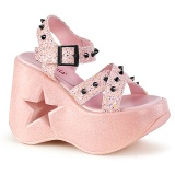 Roze 13 cm DemoniaCult DYNAMITE-02 lolita sandalen wedge sandalen sleehak