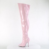 Roze 13 cm SEDUCE-3000WC stretch wijde schacht overknee laarzen brede schacht