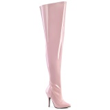 Roze 13 cm stretch wijde schacht overknee laarzen brede schacht voor mannen