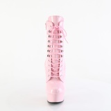 Roze 15 cm DELIGHT-1020 pole dance enkellaarzen met hoge hakken