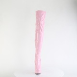 Roze 15 cm DELIGHT-3000HWR Hologram pole dance overknee laarzen met hak