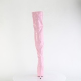 Roze 15 cm DELIGHT-3000HWR Hologram pole dance overknee laarzen met hak