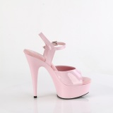 Roze 15 cm DELIGHT-609 pleaser hoge hakken met plateau