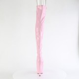 Roze 18 cm ADORE-3011HWR Hologram plateau overknee laarzen open teen
