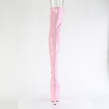 Roze 18 cm ADORE-3011HWR Hologram plateau overknee laarzen open teen